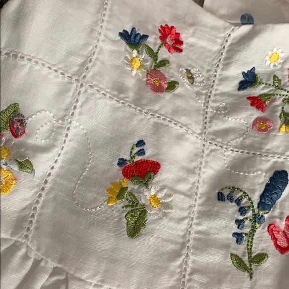 NWT Mayoral Girls Linen Embroidered Flower Dress - Picture 4 of 5